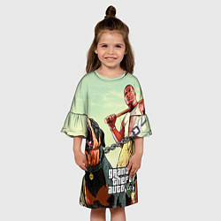 Платье клеш для девочки GTA 5: Franklin Clinton, цвет: 3D-принт — фото 2