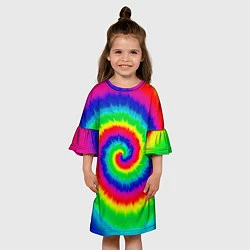 Платье клеш для девочки Tie dye, цвет: 3D-принт — фото 2