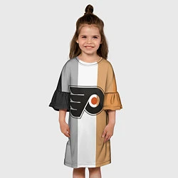 Платье клеш для девочки Philadelphia Flyers, цвет: 3D-принт — фото 2