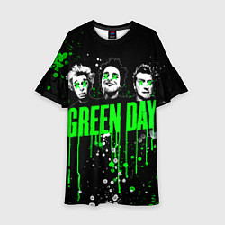 Платье клеш для девочки Green Day: Acid Colour, цвет: 3D-принт