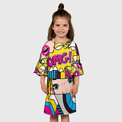 Платье клеш для девочки POP ART, цвет: 3D-принт — фото 2