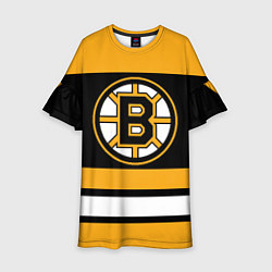 Платье клеш для девочки Boston Bruins, цвет: 3D-принт