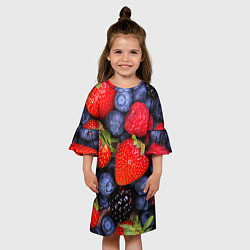 Платье клеш для девочки Berries, цвет: 3D-принт — фото 2