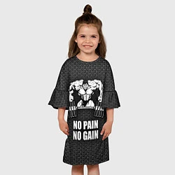Платье клеш для девочки No pain, no gain, цвет: 3D-принт — фото 2