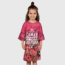 Платье клеш для девочки Лучшая бабушка, цвет: 3D-принт — фото 2