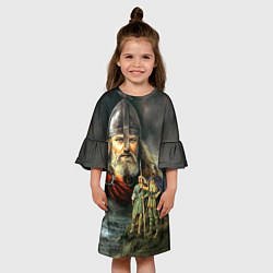 Платье клеш для девочки Богатырь Руси, цвет: 3D-принт — фото 2