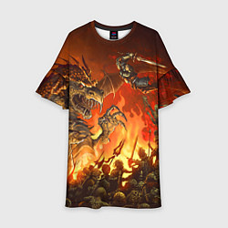 Платье клеш для девочки Dark Souls: Fire Dragon, цвет: 3D-принт