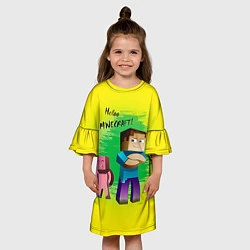 Платье клеш для девочки Hello Minecraft, цвет: 3D-принт — фото 2