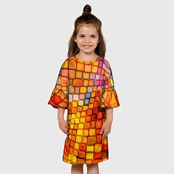 Платье клеш для девочки Текстуры, цвет: 3D-принт — фото 2