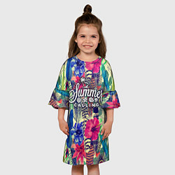 Платье клеш для девочки Summer time 2, цвет: 3D-принт — фото 2
