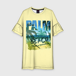 Платье клеш для девочки Beach it is a Paradise, цвет: 3D-принт