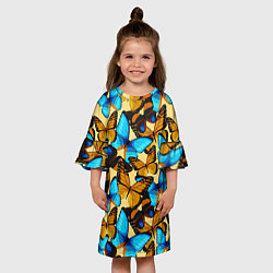 Платье клеш для девочки Бабочки, цвет: 3D-принт — фото 2