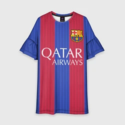 Платье клеш для девочки Barcelona: Qatar Airways, цвет: 3D-принт