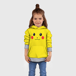 Толстовка-худи детская Happy Pikachu, цвет: 3D-меланж — фото 2
