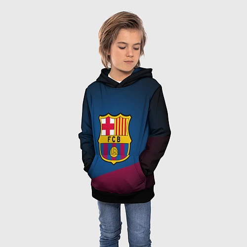 Детская толстовка FCB Barcelona / 3D-Черный – фото 3