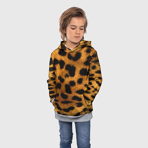 Детская толстовка Шкура леопарда / 3D-Меланж – фото 3