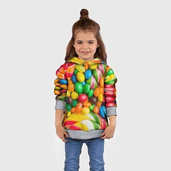 Толстовка-худи детская Сладкие конфетки, цвет: 3D-меланж — фото 2