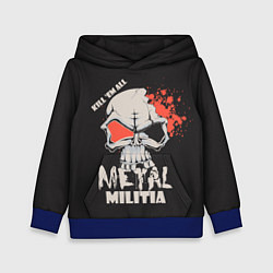 Толстовка-худи детская Metal Militia, цвет: 3D-синий