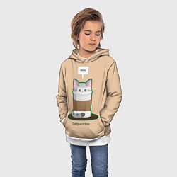 Толстовка-худи детская Catpuccino, цвет: 3D-белый — фото 2
