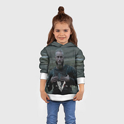 Толстовка-худи детская Vikings: Ragnarr Lodbrok, цвет: 3D-белый — фото 2