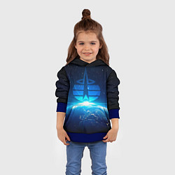 Толстовка-худи детская Космические войска, цвет: 3D-синий — фото 2