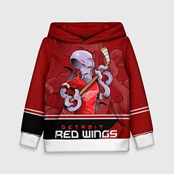 Толстовка-худи детская Detroit Red Wings, цвет: 3D-белый