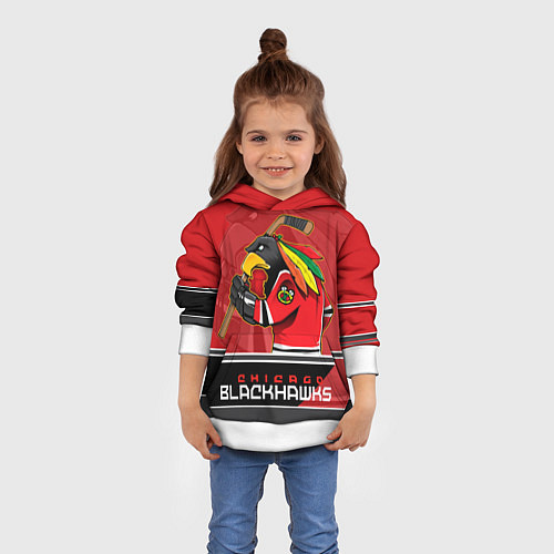 Детская толстовка Chicago Blackhawks / 3D-Белый – фото 4