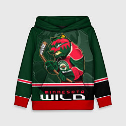 Толстовка-худи детская Minnesota Wild, цвет: 3D-красный