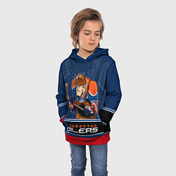 Толстовка-худи детская Edmonton Oilers, цвет: 3D-красный — фото 2