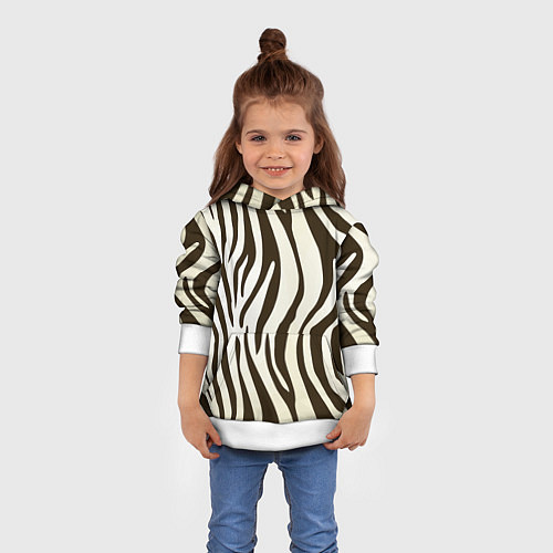 Детская толстовка Шкура зебры / 3D-Белый – фото 4
