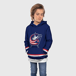 Толстовка-худи детская Columbus Blue Jackets, цвет: 3D-белый — фото 2