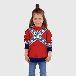 Толстовка-худи детская Флаг советской конфедерации, цвет: 3D-синий — фото 2