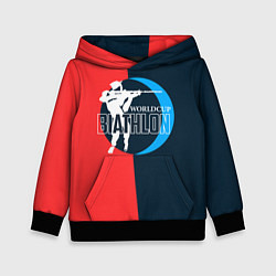 Толстовка-худи детская Biathlon worldcup, цвет: 3D-черный