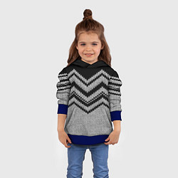 Толстовка-худи детская Узорная вышивка, цвет: 3D-синий — фото 2