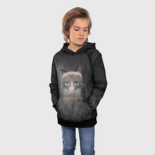 Детская толстовка Grumpy Cat / 3D-Черный – фото 3