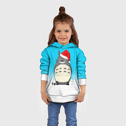 Толстовка-худи детская Тоторо под снегом, цвет: 3D-белый — фото 2