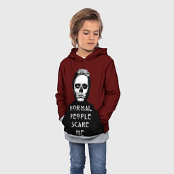 Толстовка-худи детская Normal people scare me, цвет: 3D-меланж — фото 2