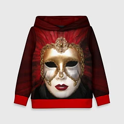 Толстовка-худи детская Венецианская маска, цвет: 3D-красный