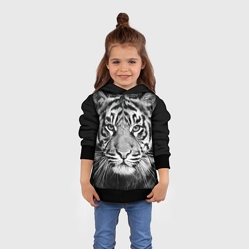 Детская толстовка Мордочка тигра / 3D-Черный – фото 4