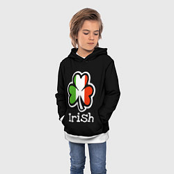 Толстовка-худи детская Irish - tricolor clover, цвет: 3D-белый — фото 2