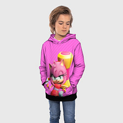Толстовка-худи детская Amy Rose, цвет: 3D-черный — фото 2