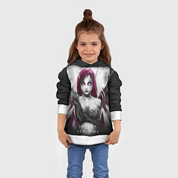 Толстовка-худи детская Cute Demon, цвет: 3D-белый — фото 2