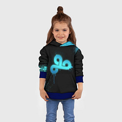Толстовка-худи детская Cloud 9: Black collection, цвет: 3D-синий — фото 2