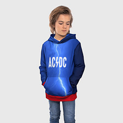 Толстовка-худи детская AC/DC: Lightning, цвет: 3D-красный — фото 2