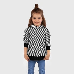 Толстовка-худи детская Optical illusion, цвет: 3D-черный — фото 2