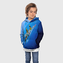 Толстовка-худи детская Су 35, цвет: 3D-белый — фото 2