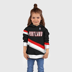 Толстовка-худи детская Portland Trail Blazers, цвет: 3D-белый — фото 2