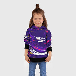 Толстовка-худи детская Фиолетовый акрил, цвет: 3D-черный — фото 2