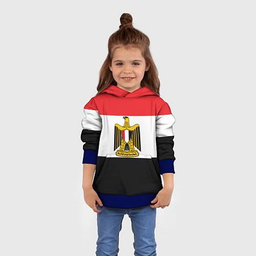 Детская толстовка Флаг и герб Египта / 3D-Синий – фото 4
