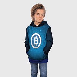 Толстовка-худи детская Bitcoin Blue, цвет: 3D-синий — фото 2